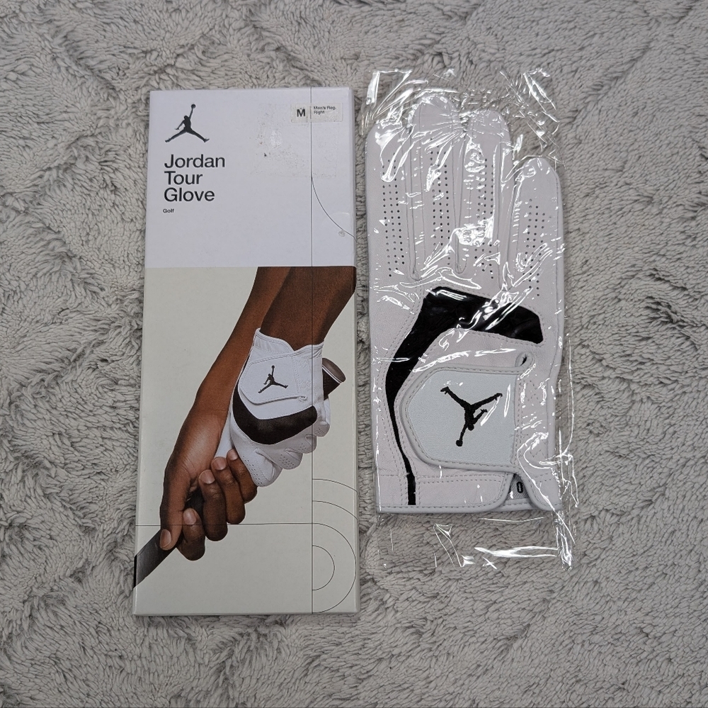 Nike Jordan Tour Golf Glove White Black Mens M Regular Right NEW
